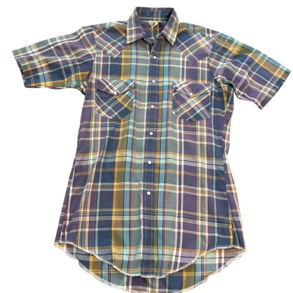 Saddlebrook plaid short sleeve snap shirt S men’s Western ranchwear